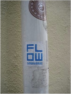 Figure 5: Sticker on a pole advertising a website.